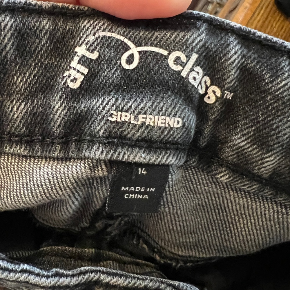 Girls faded distressed black Jeans